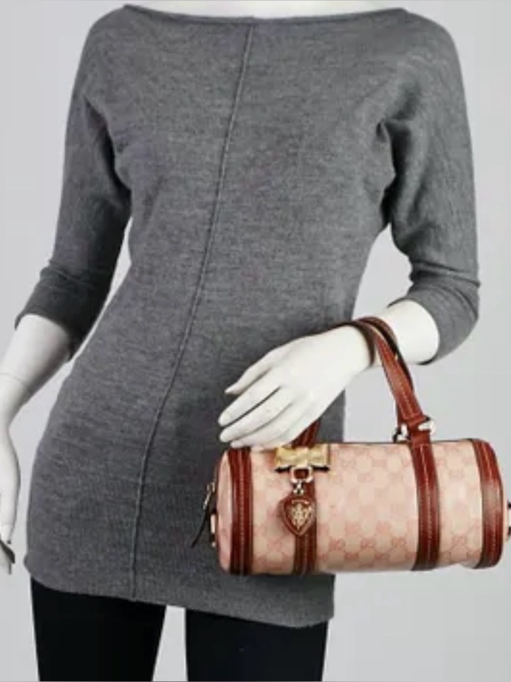 Gucci Pink/Brown GG Crystal Duchessa Small Boston Bag - Picture 3 of 16
